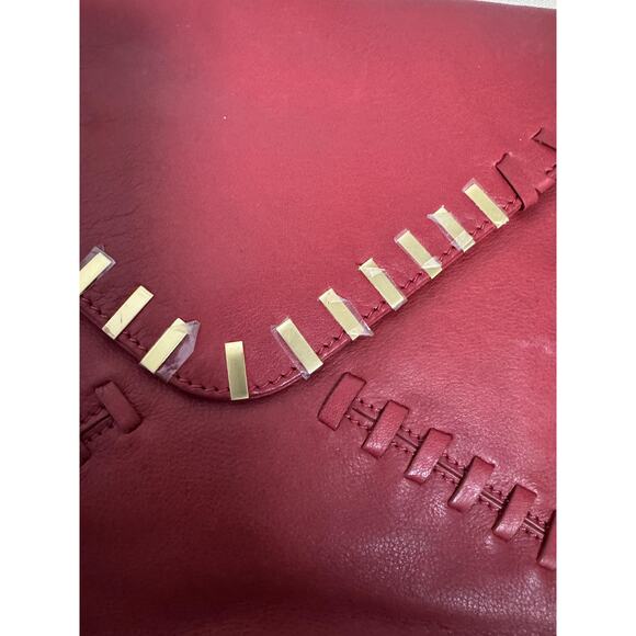 Fabiola Pedrazzini Clutch Wristlet Womens One Size Red Leather Envelope Studded - Picture 3 of 10
